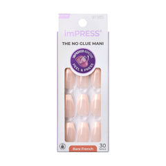 Bare French Press-On Nails - 30 Pieces