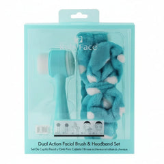 Dual Action Facial Brush & Headband Set - 2 Pieces